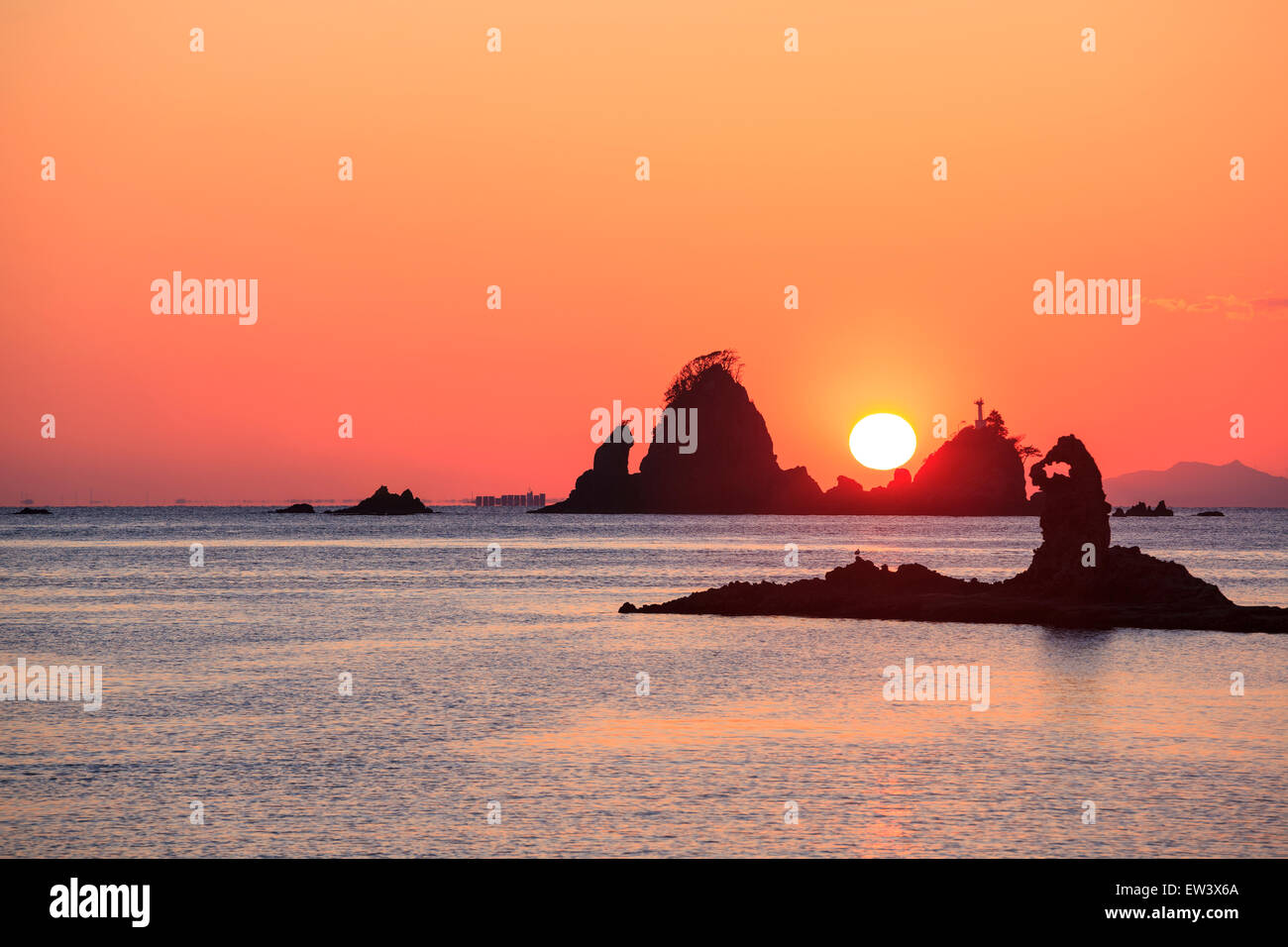 Ootago côte de coucher de soleil, Izu, Shizuoka, Japon Banque D'Images