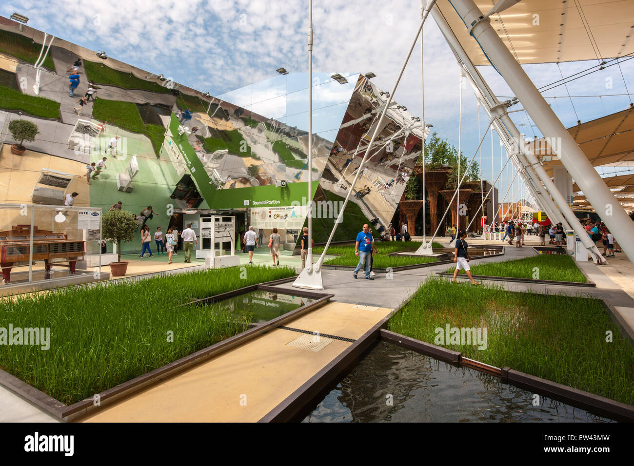 Milan, Expo 2015, Pavillon du riz, de l'alimentation, de l'architecture, de la structure, Banque D'Images