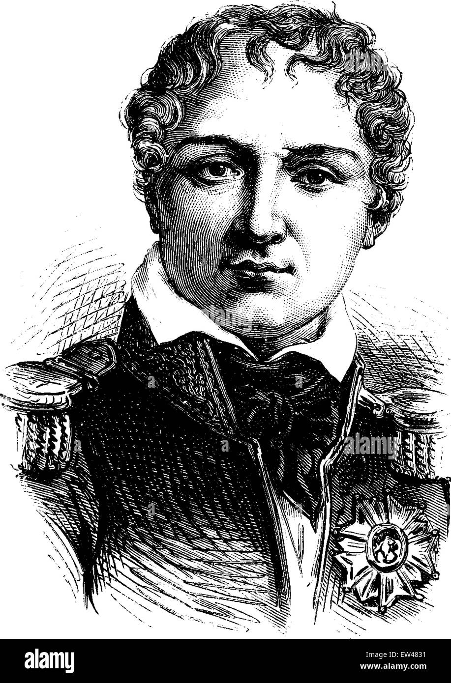 Gouvion Saint-Cyr, vintage engraved illustration. Histoire de France - 1885. Illustration de Vecteur