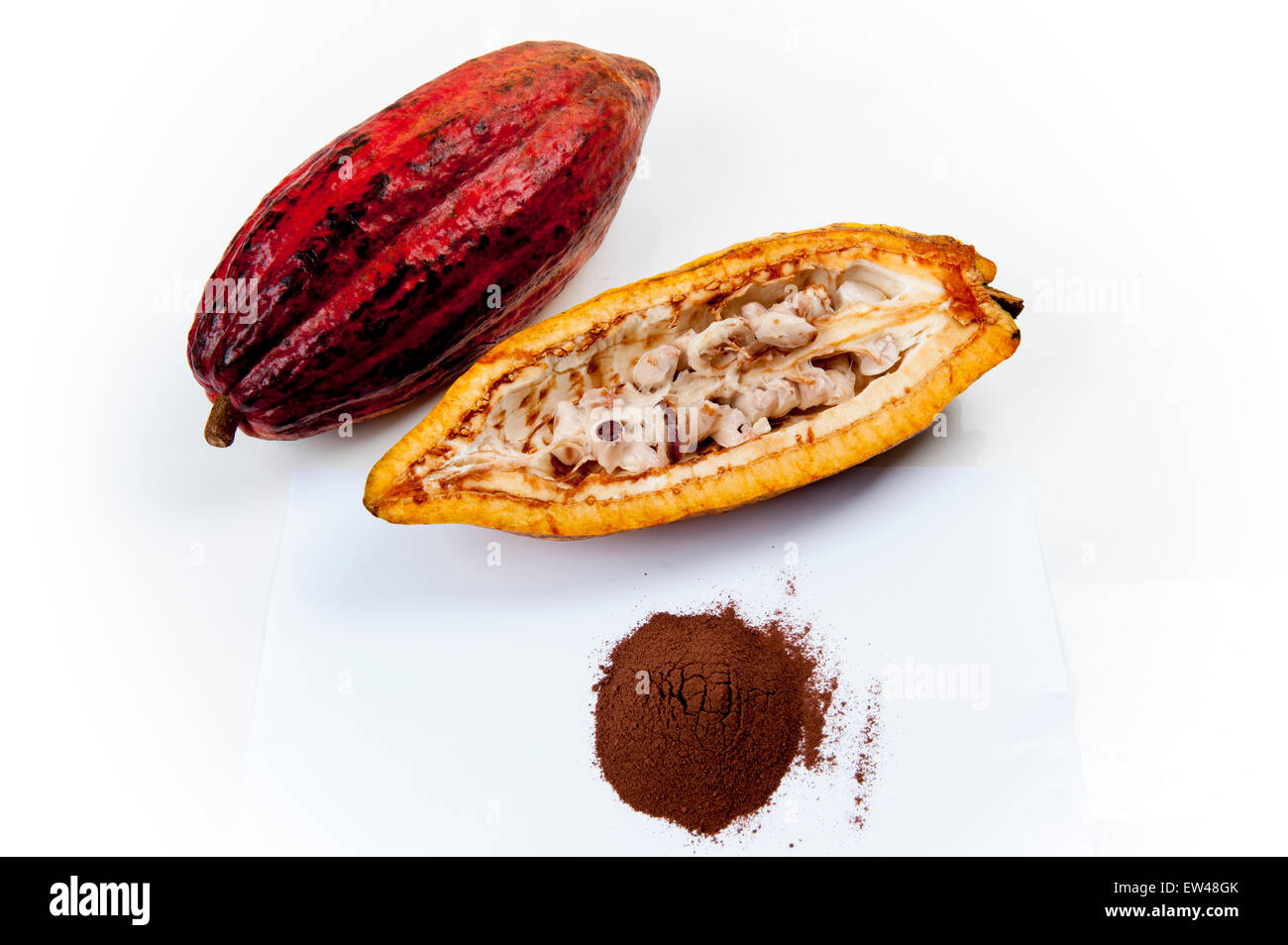 - Cacao fruit cru à la fabrication du chocolat Banque D'Images