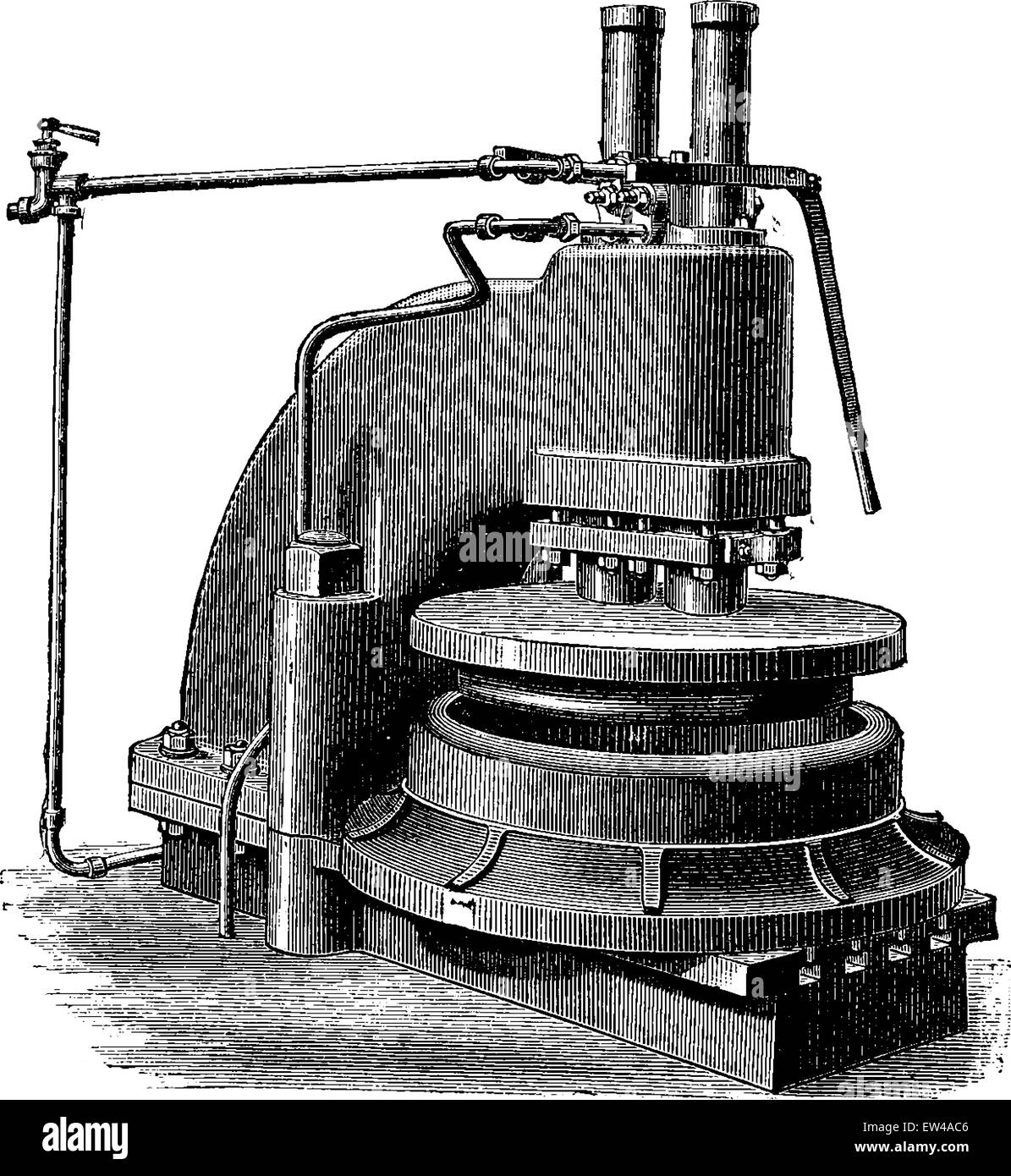 Appuyez sur pour replier les bords des feuilles, le tube vintage engraved illustration. Encyclopédie industrielle E.-O. Lami - 1875. Illustration de Vecteur