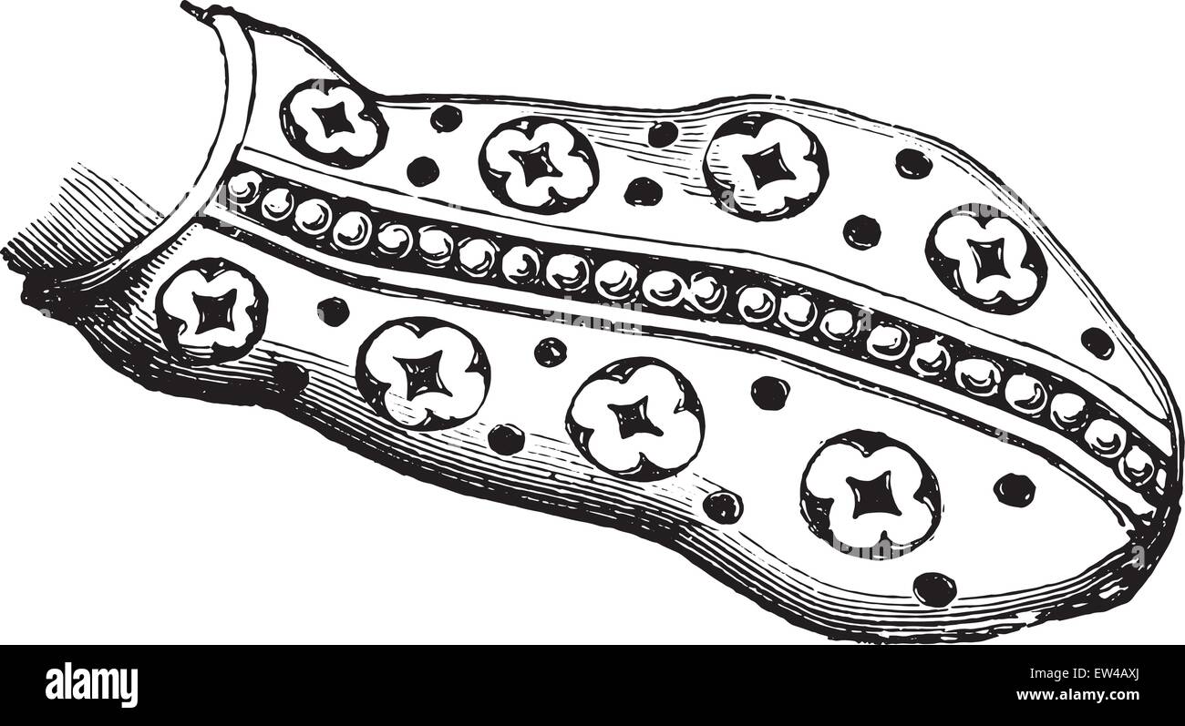 Service de Jean, fils de Saint Louis, au xiiie siècle, vintage engraved illustration. Encyclopédie industrielle E.-O. Lami - 1875. Illustration de Vecteur