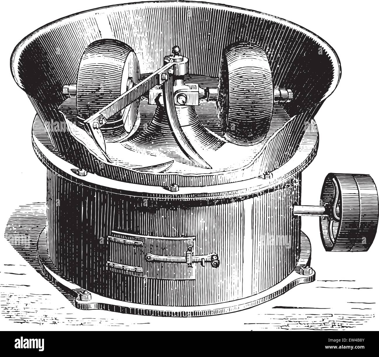 Le gravier mixer, vintage engraved illustration. Encyclopédie industrielle E.-O. Lami - 1875. Illustration de Vecteur