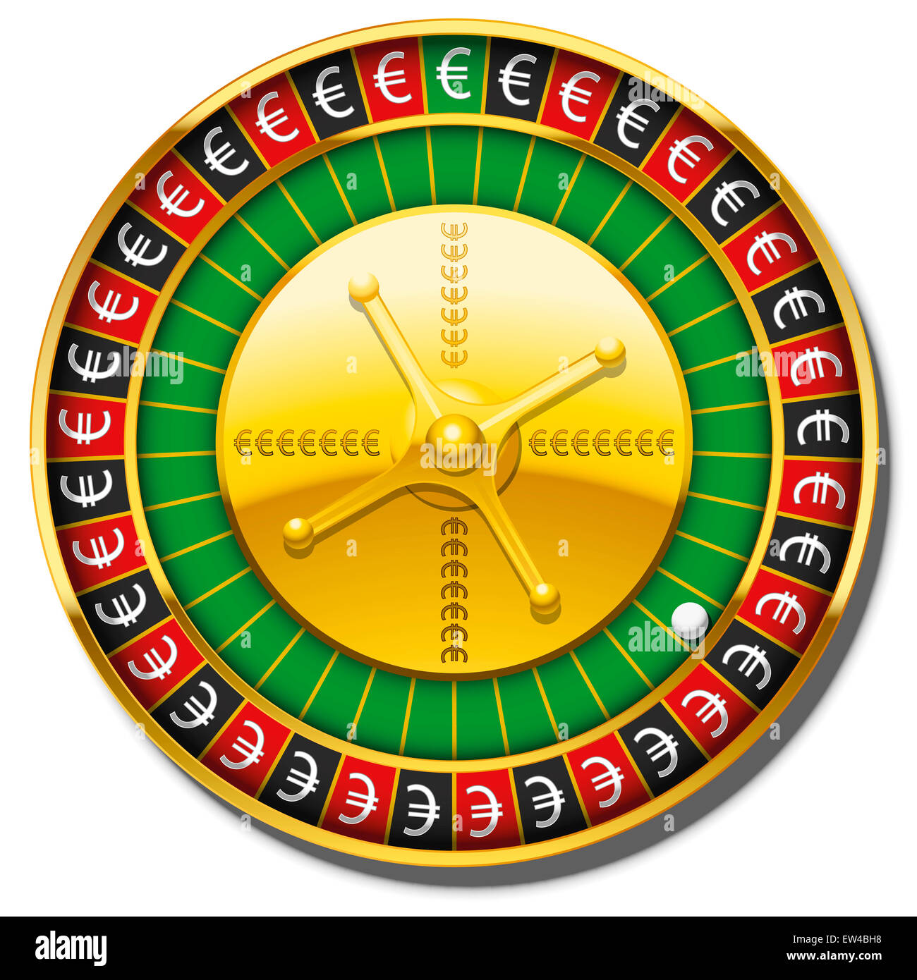 Roulette avec symboles de l'euro au lieu des chiffres. Banque D'Images