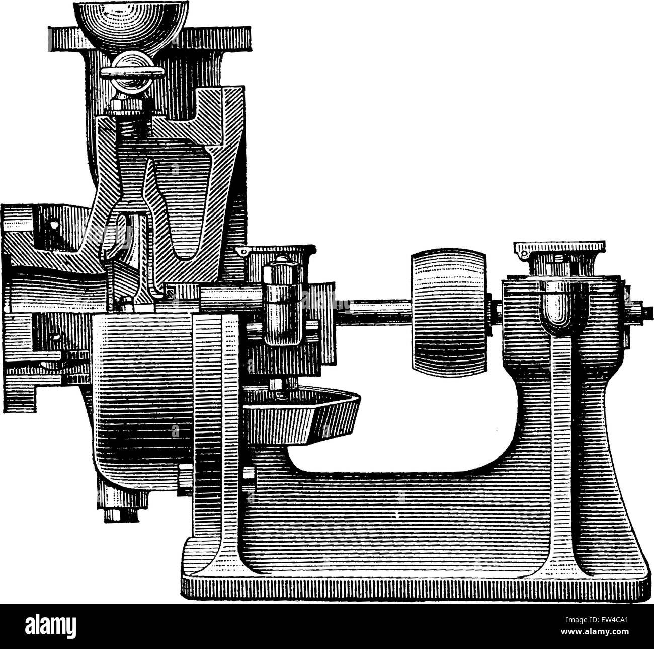 Coeur pompe centrifuge, vintage engraved illustration. Encyclopédie industrielle E.-O. Lami - 1875. Illustration de Vecteur