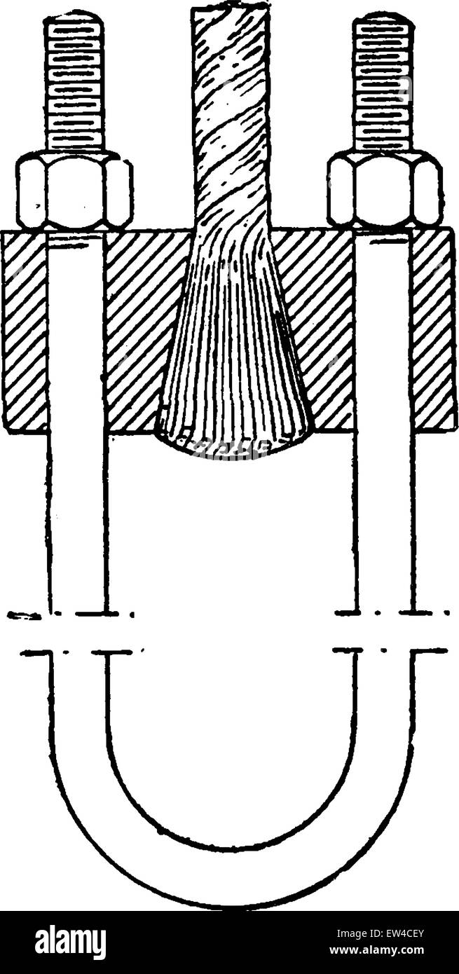 Le fil du câble joint ponts de suspension, vintage engraved illustration. Encyclopédie industrielle E.-O. Lami - 1875. Illustration de Vecteur