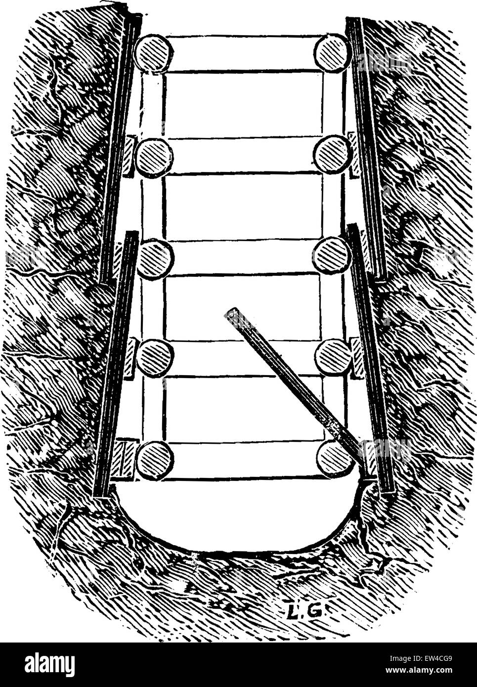 Boîtier en bois, vintage engraved illustration. Encyclopédie industrielle E.-O. Lami - 1875. Illustration de Vecteur