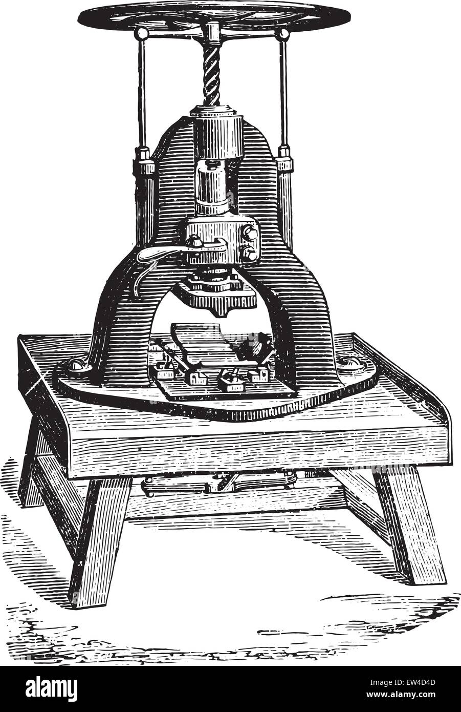 Barres de savon machine d'estampage, vintage engraved illustration.  Encyclopédie industrielle E.-O. Lami - 1875 Image Vectorielle Stock - Alamy