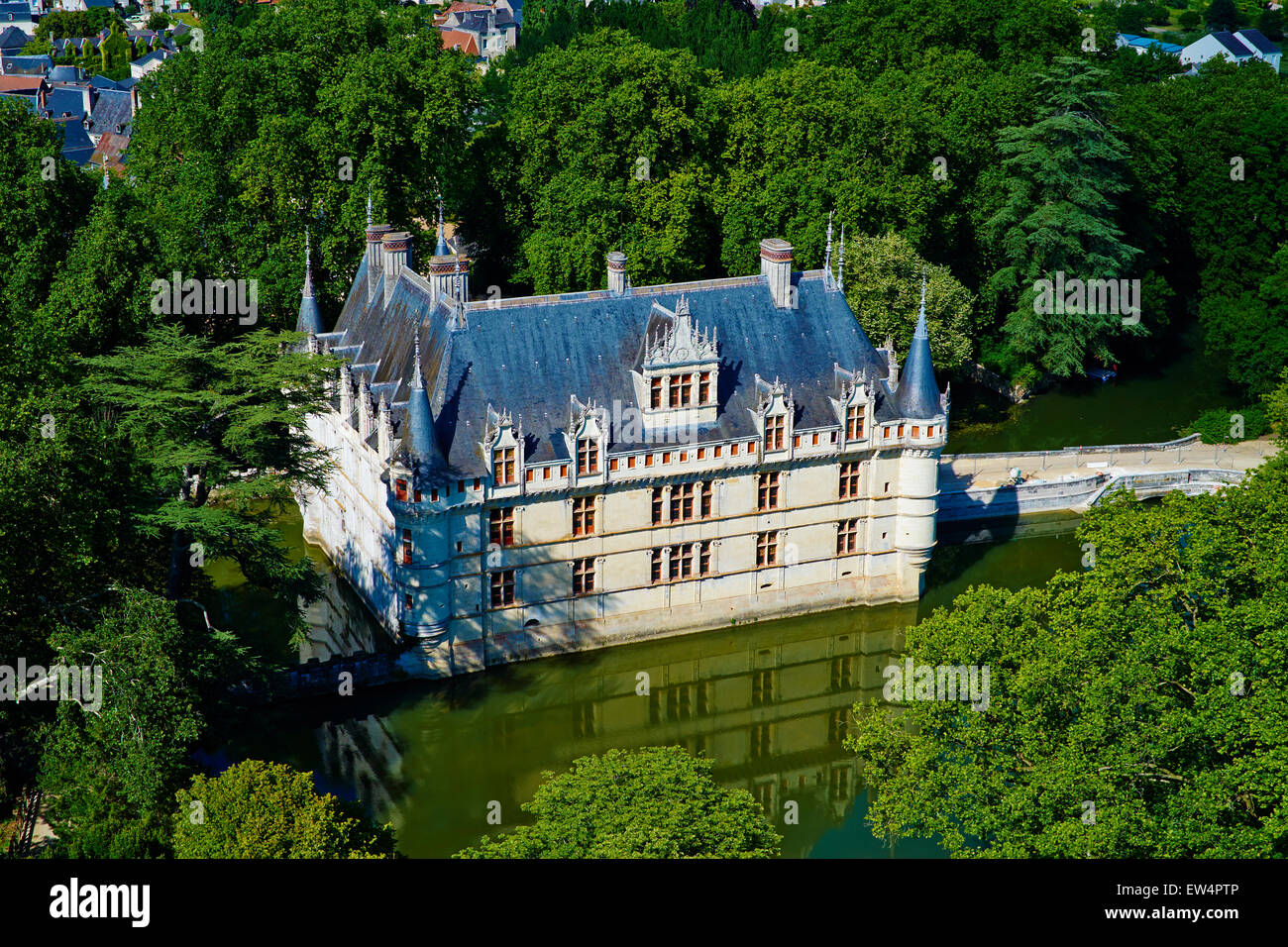 La France, l'Indre et Loire (département), vallée de la Loire (patrimoine mondial de l'UNESCO), Azay le Rideau Château. Banque D'Images