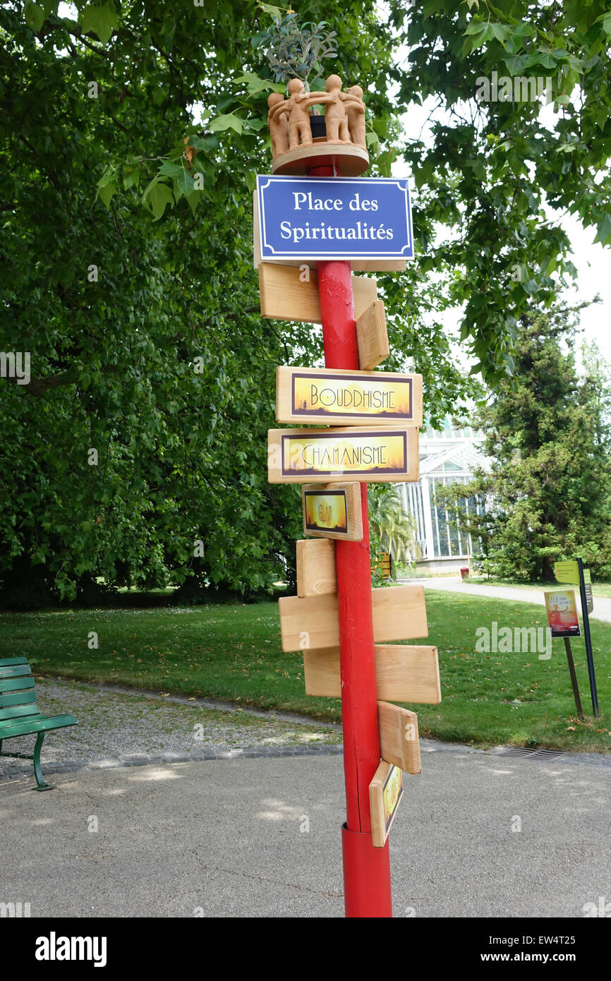 Maison de verre Jardins Botaniques de Genève Banque D'Images