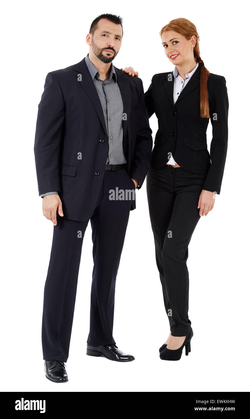 Toute la longueur d'un couple d'isolé sur fond blanc Banque D'Images