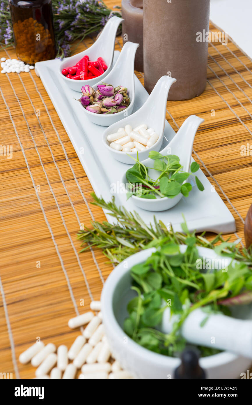 Produits naturels pour l'aromathérapie Banque D'Images