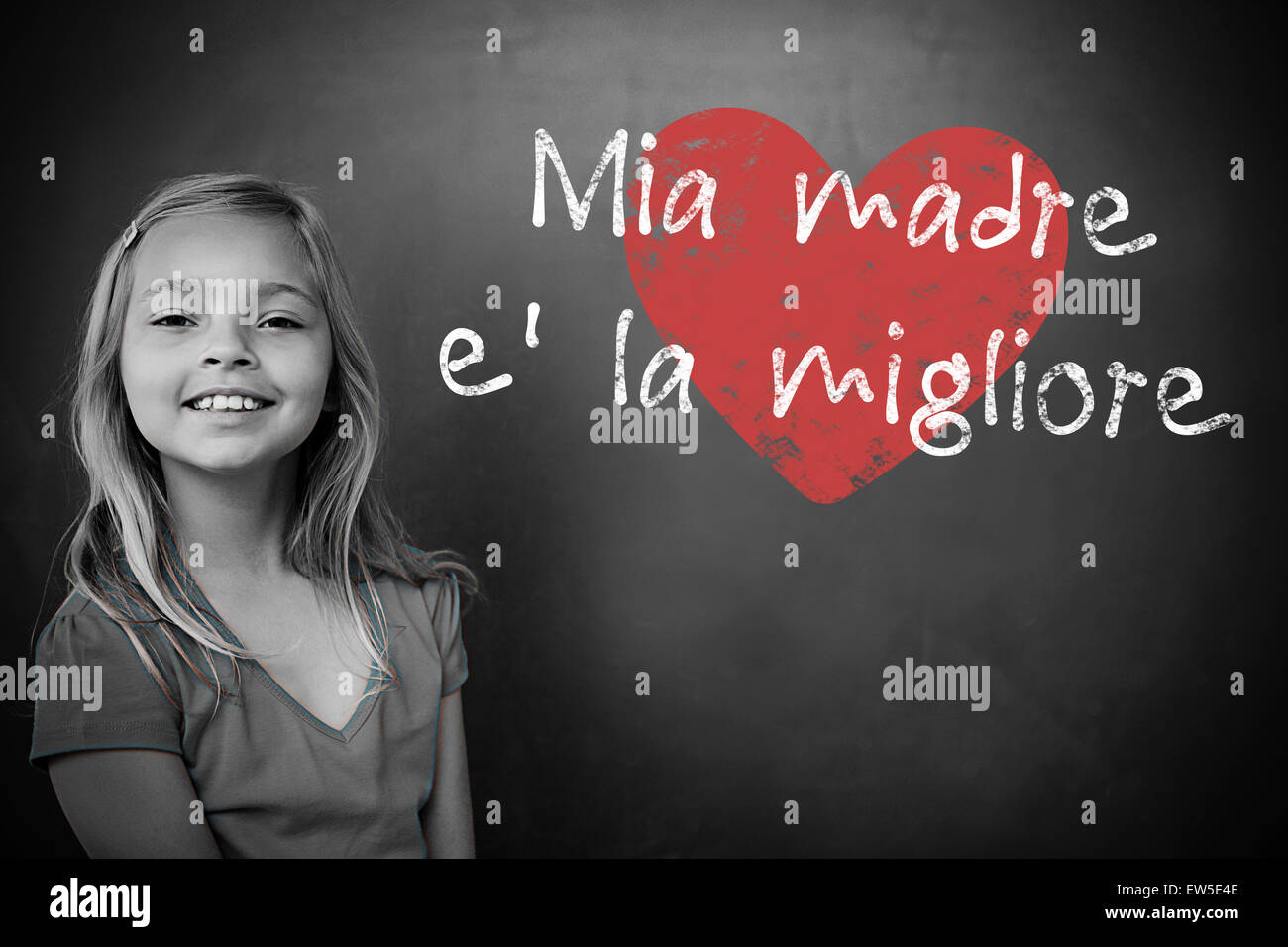 Image composite de l'italien message fête des mères Banque D'Images