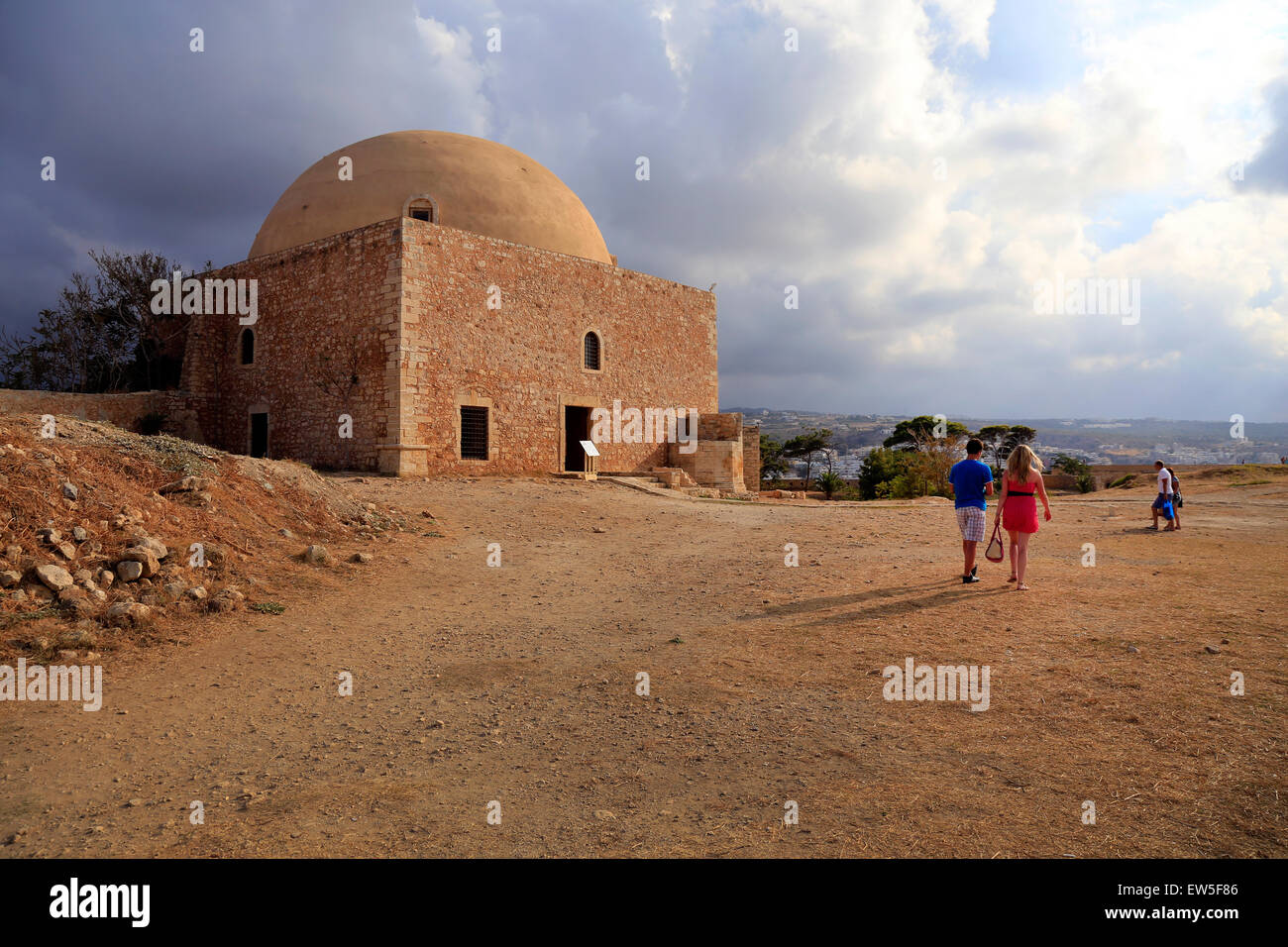 Rethymno, Grèce, la Mosquée du Sultan Ibrahim dans la Fortezza en Crète Banque D'Images