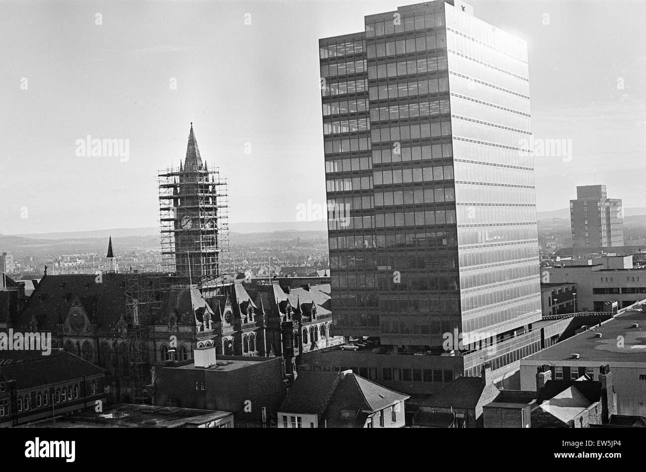 Skyline, Middlesbrough, Yorkshire du Nord, novembre 1979. Banque D'Images