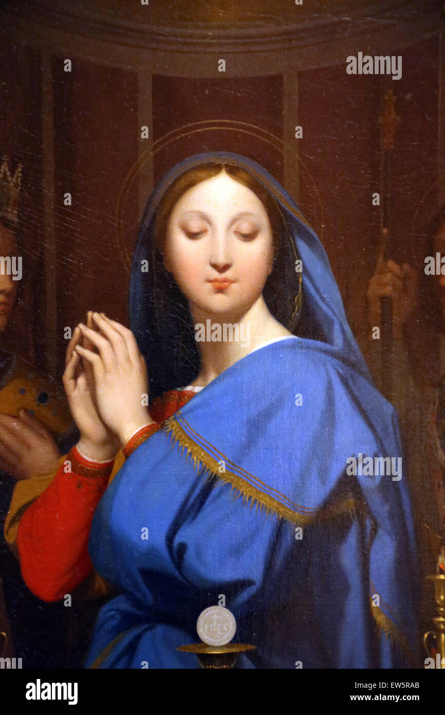 Jean Auguste Dominique Ingres (1780-1867). Le peintre français. La Vierge adorant l'hôte, 1852. Huile sur toile. Metropolitan Museum Banque D'Images