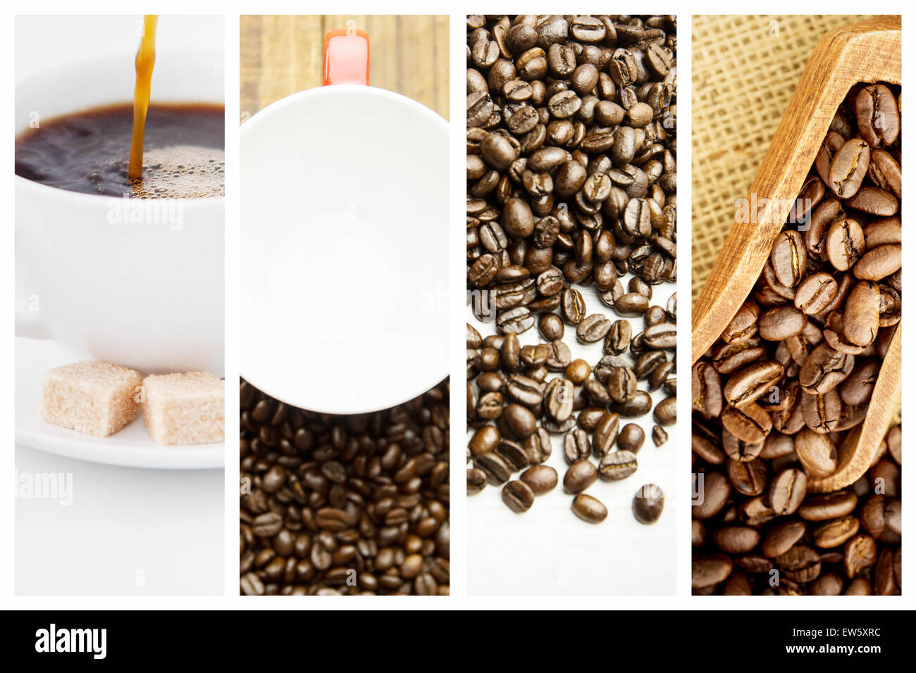 Image composite de gaufres de sucre et une tasse de café on white plate Banque D'Images