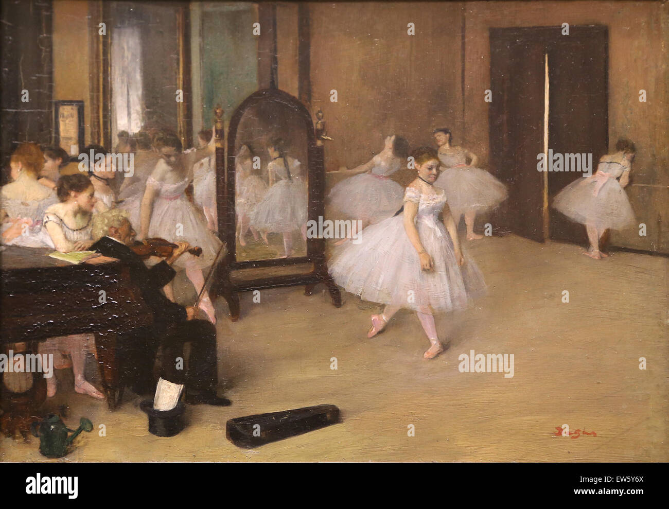 Edgar Degas (1834-1917). Le peintre français. La classe de danse, 1870. Huile sur bois. Banque D'Images