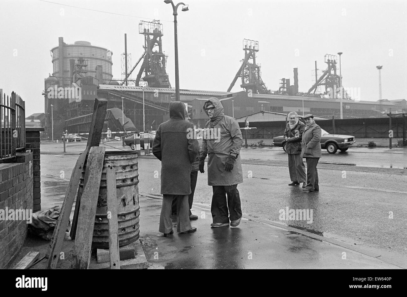 1980 Grève de l'acier, shutdown, British Steel Corporation, Yorkshire du Nord, le jeudi 3 janvier 1980. Banque D'Images