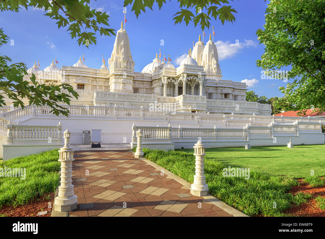 Temple BAPS Shri Swaminarayan Mandir Temple hindou d'Atlanta, Georgie, USA. Banque D'Images