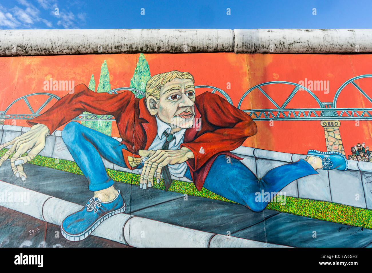 Mur de Berlin, East Side Gallery, Berlin, Allemagne Banque D'Images