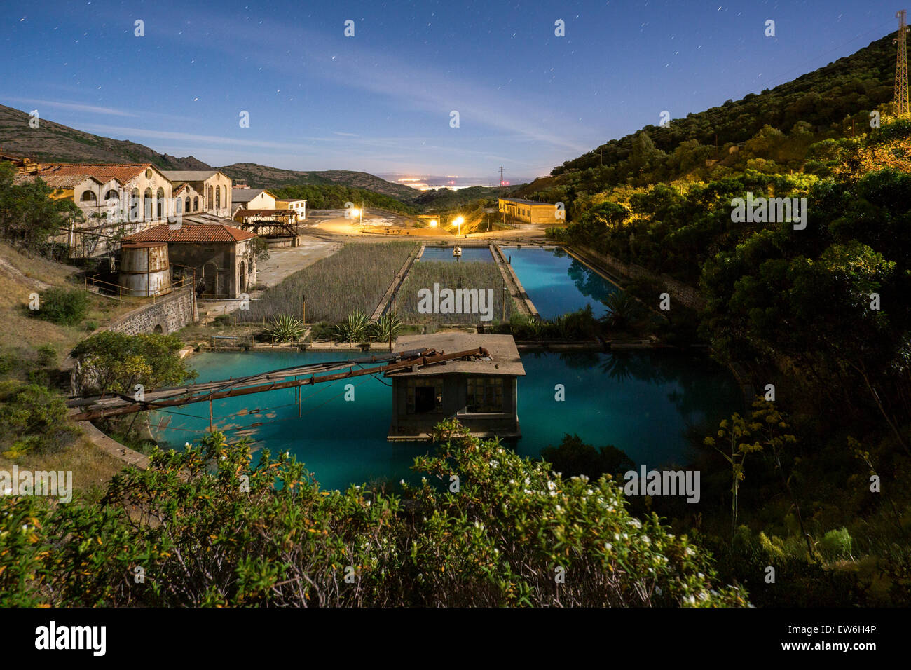 Pozzo Sartori's mine by night Banque D'Images