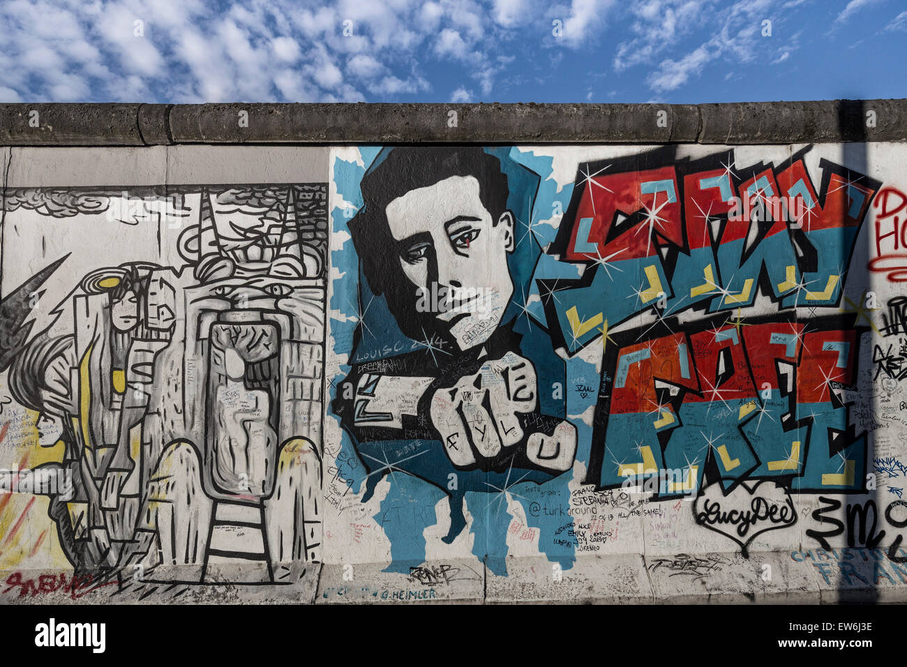 Mur de Berlin, East Side Gallery, Berlin, Allemagne Banque D'Images