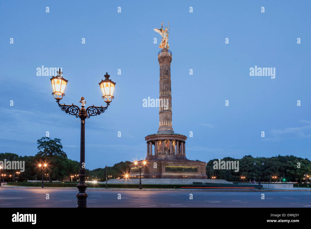 Colonne de la Victoire, Crépuscule, Tiergarten, Berlin Banque D'Images