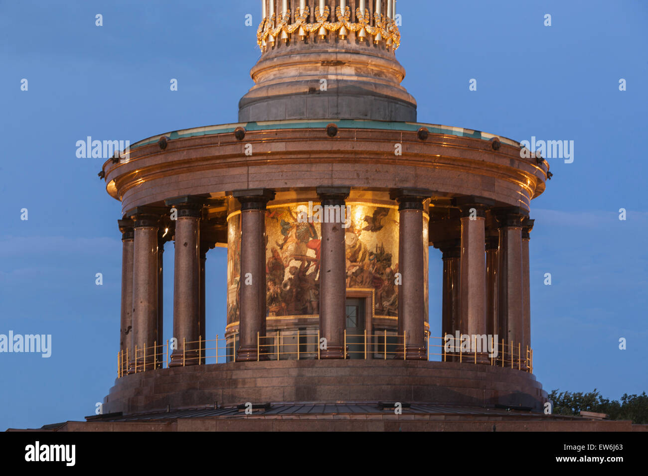 Colonne de la Victoire, Crépuscule, Tiergarten, Berlin, Siegessaeule Banque D'Images