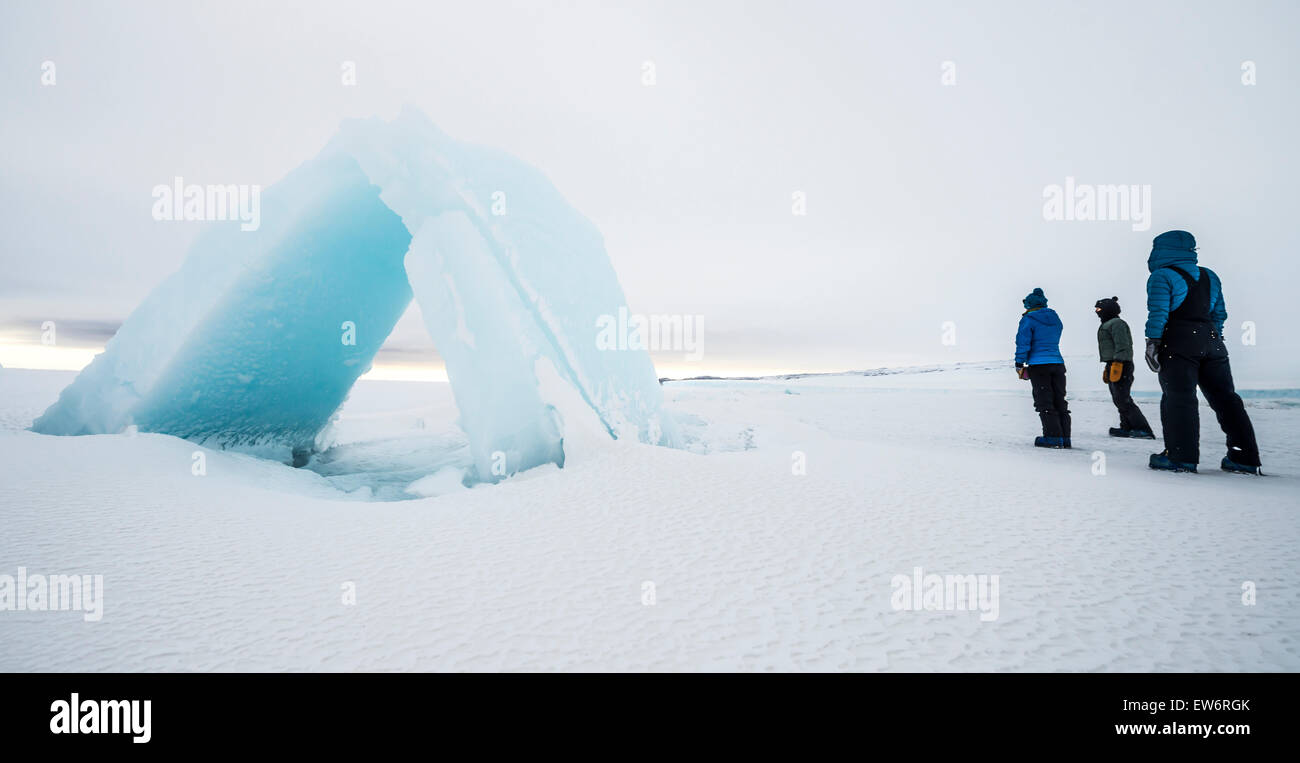 La crête de pression dans la glace de mer de la mer de Ross, Antarctique. Banque D'Images