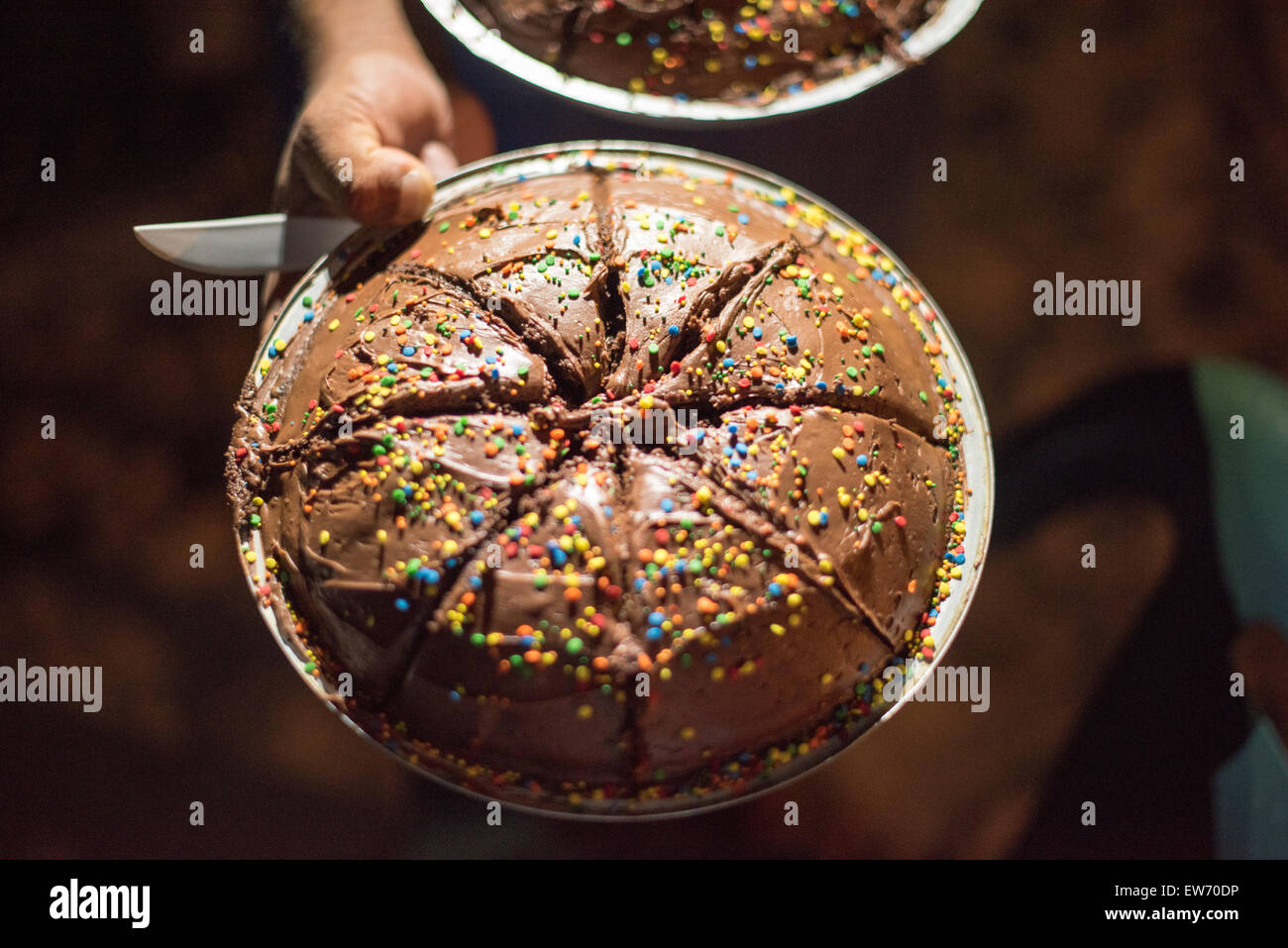Mexique, Baja, Lapaz, Espiritu Santo. Photo de gâteau à la main. Banque D'Images