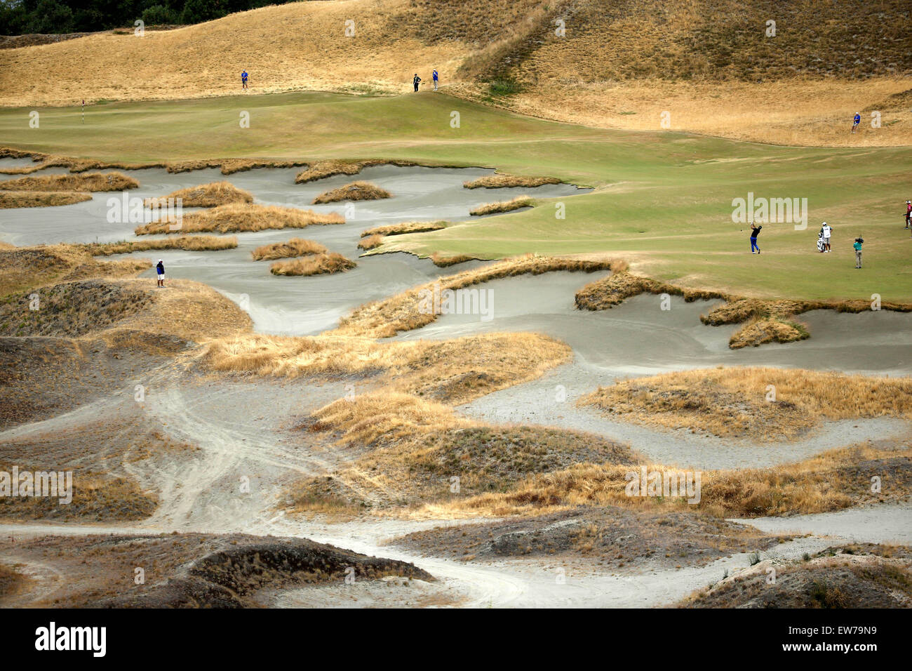 University Place, Washington, USA. 18 Juin, 2015. 14e trou lors de la première journée de l'US Open Golf Championship à Chambers Bay Golf Course, University Place, Wasington State, USA le 18 juin 2015. Credit : Koji Aoki/AFLO/Alamy Live News Banque D'Images