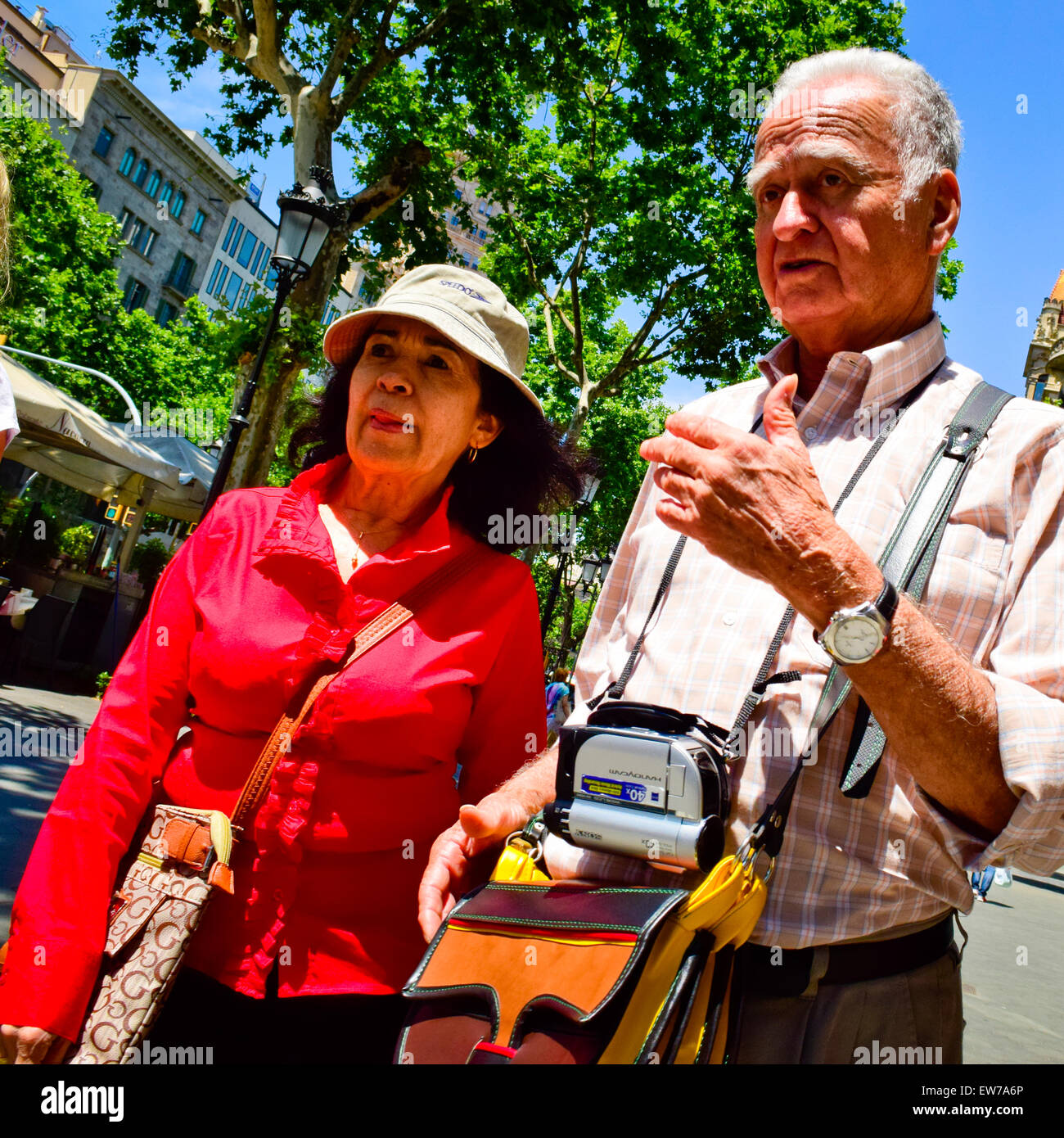 Couple de personnes âgées. Barcelone, Catalogne, Espagne. Banque D'Images
