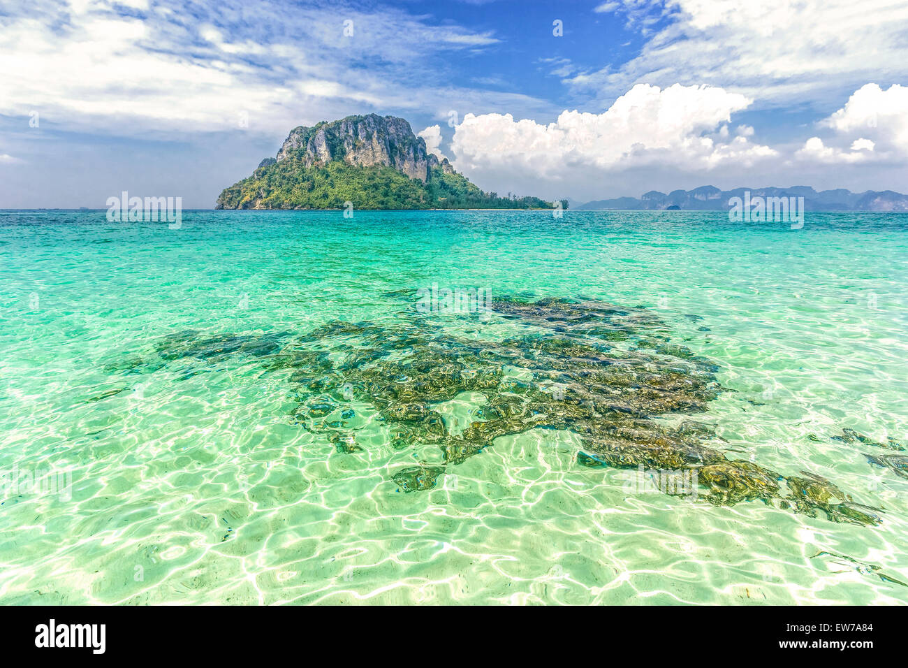 L'île tropicale, vacances d'arrière-plan. Banque D'Images