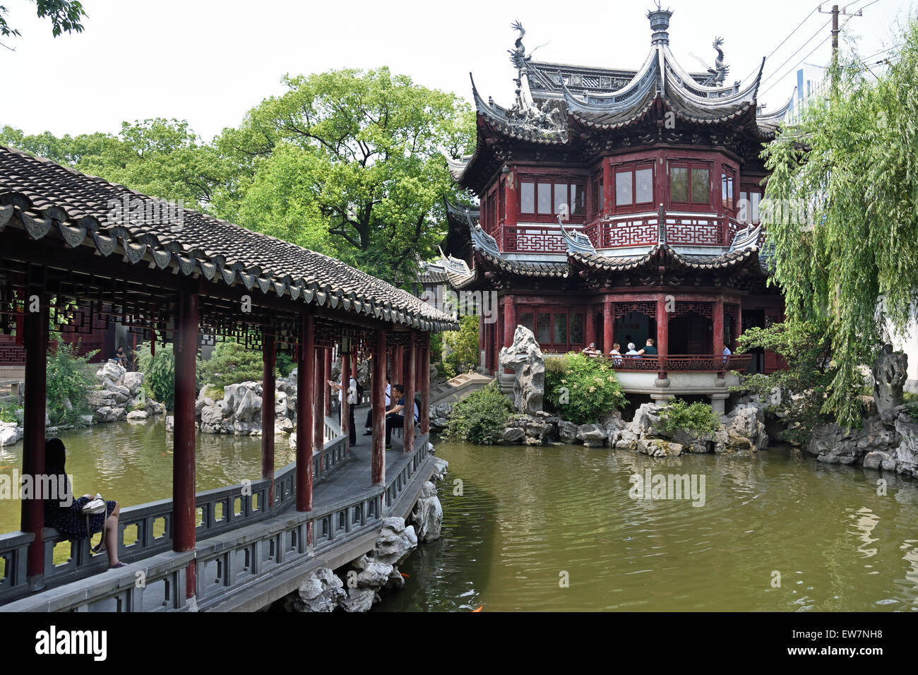 Jardins de Yuyuan de Shanghai Yu Yuan Garden Bazaar Chine chinois Banque D'Images