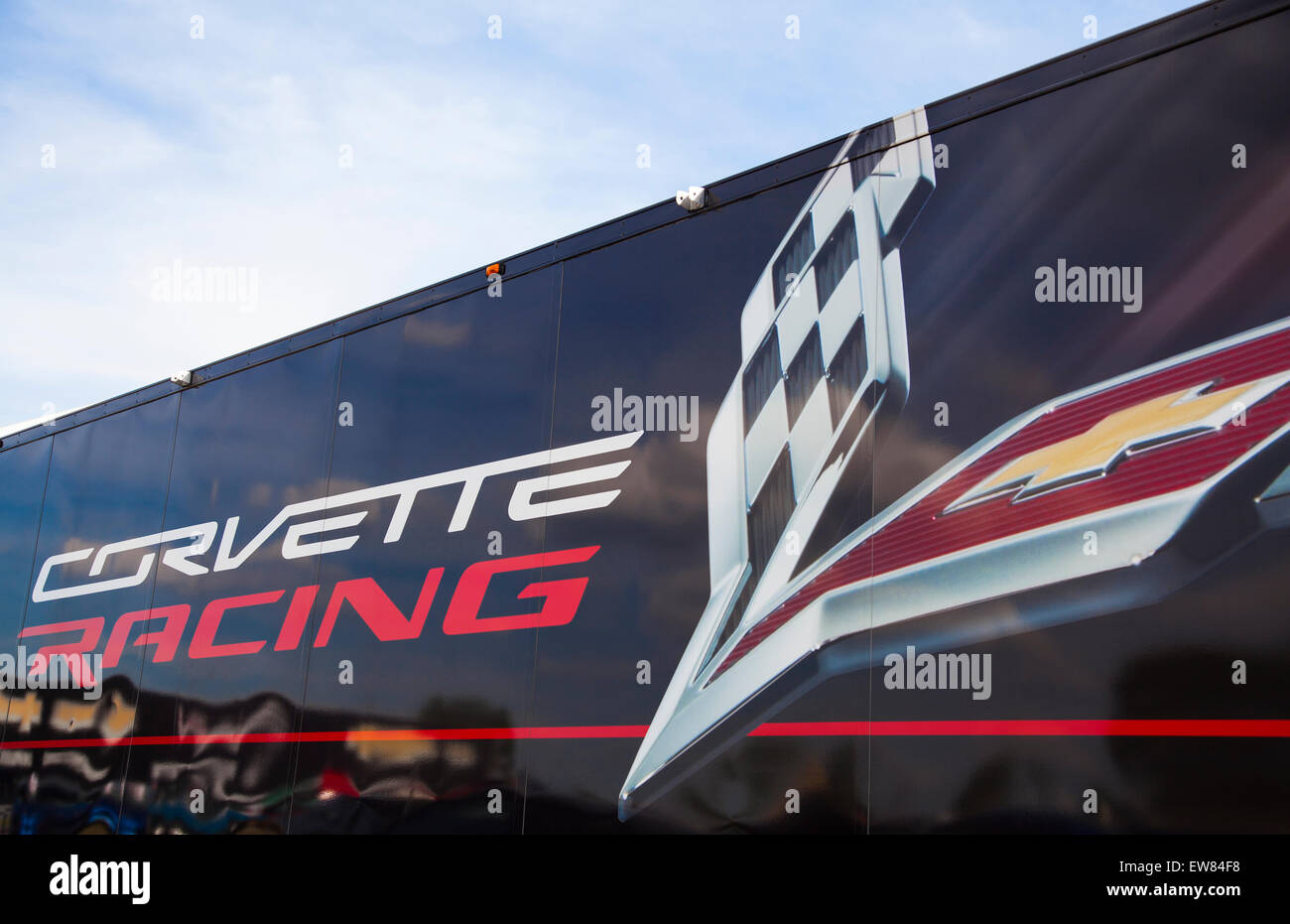 Corvette Racing camion à 12 heures de Sebring Car race à Sebring en Floride Banque D'Images