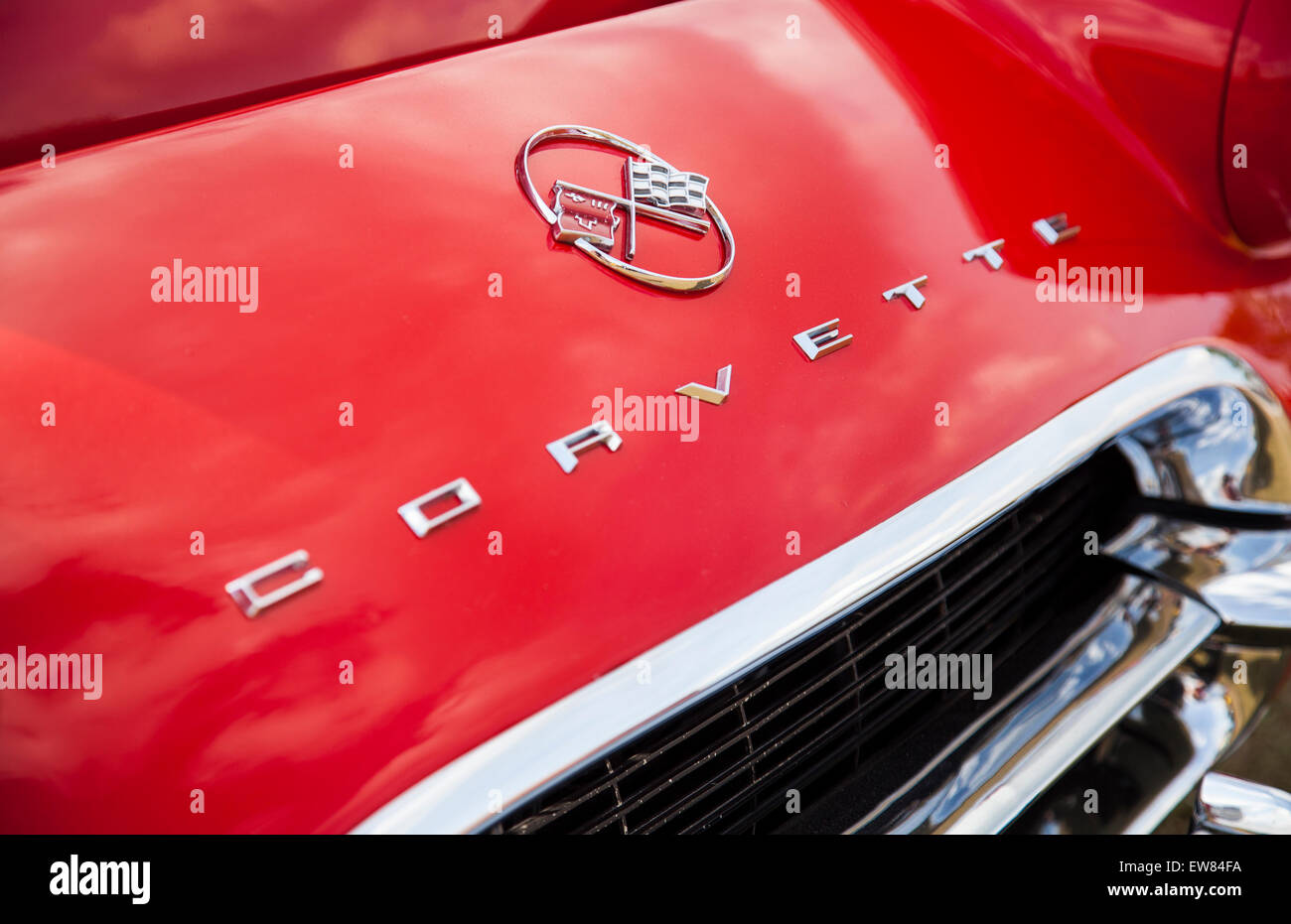 Corvette rouge fermer jusqu'à 12 heures de Sebring Car race à Sebring en Floride Banque D'Images