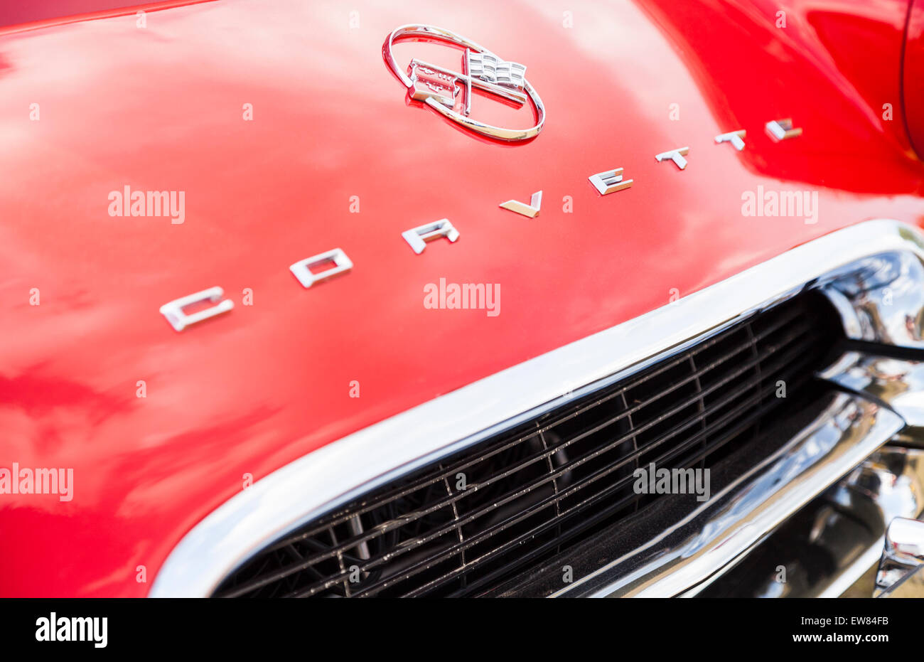 Corvette rouge fermer jusqu'à 12 heures de Sebring Car race à Sebring en Floride Banque D'Images