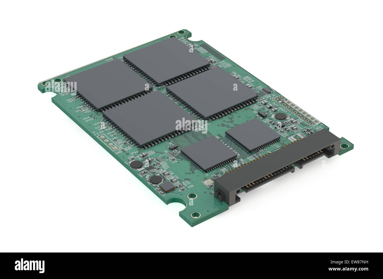 Conseil d'un SSD circuit isolé sur fond blanc Banque D'Images