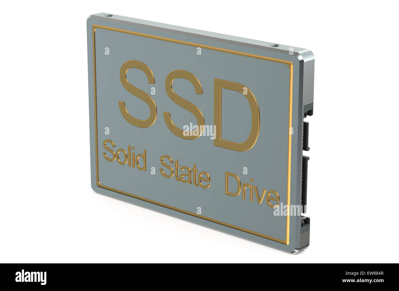 SSD (solid state drive) libre isolé sur fond blanc Banque D'Images