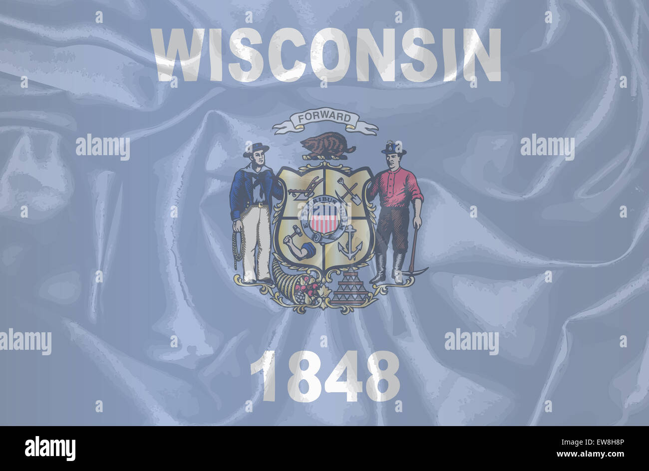 Le drapeau de l'état du Wisconsin, USA Banque D'Images