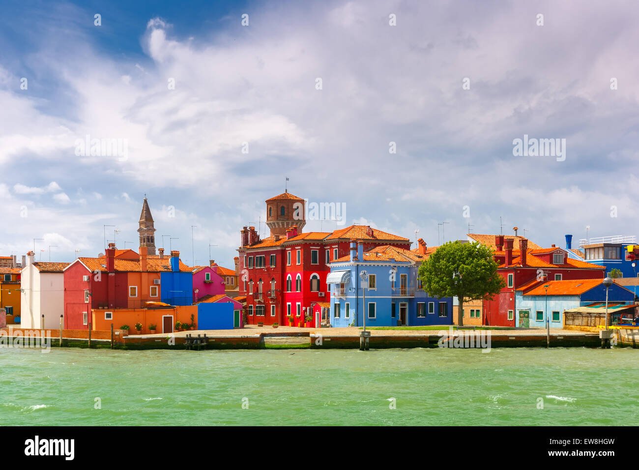 Maisons colorées sur la Burano, Venise, Italie Banque D'Images