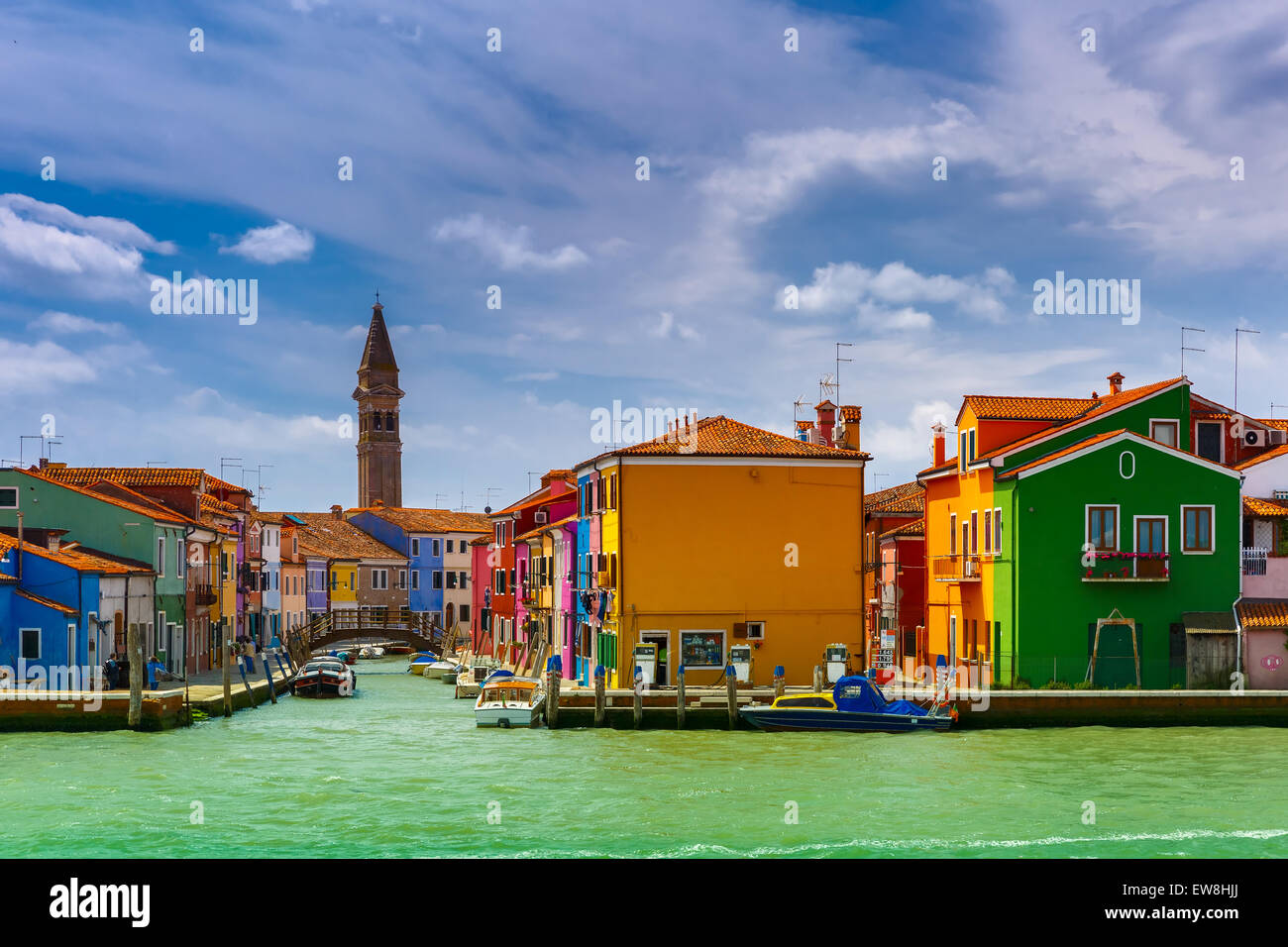 Maisons colorées sur la Burano, Venise, Italie Banque D'Images