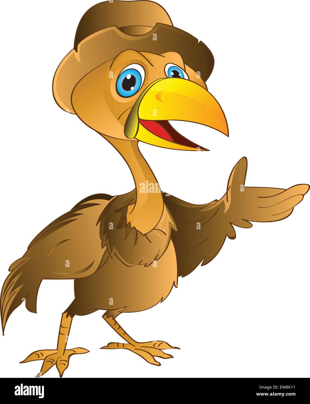Oiseau doré avec un chapeau, vector illustration Illustration de Vecteur Oiseau doré avec un chapeau, vector illustration Illustration de Vecteur
