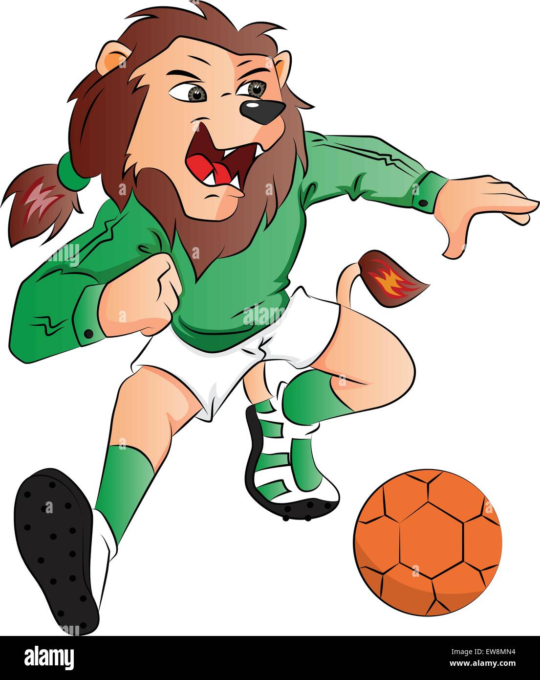 Vector illustration de mascotte lion agressif pour le football. Illustration de Vecteur