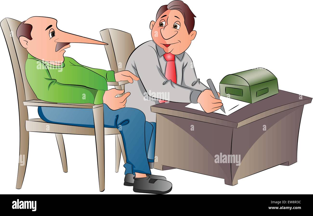 L'homme fait une fausse déclaration, vector illustration Image ...