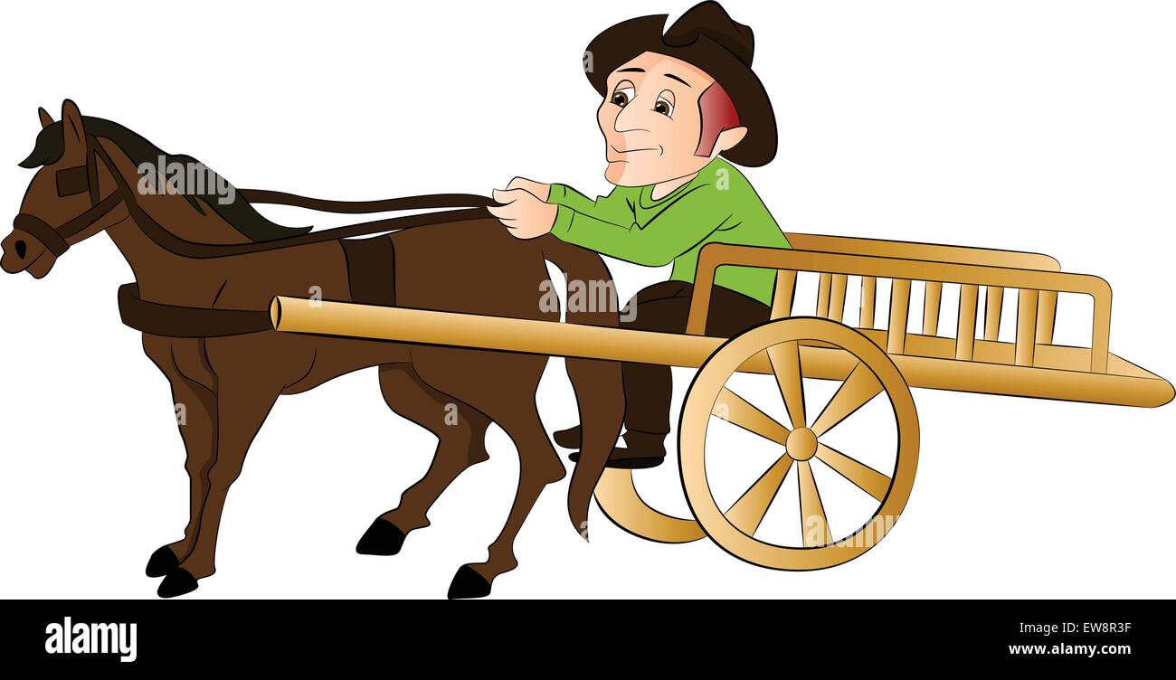 Vector illustration d'un homme monté sur un cheval. Illustration de Vecteur