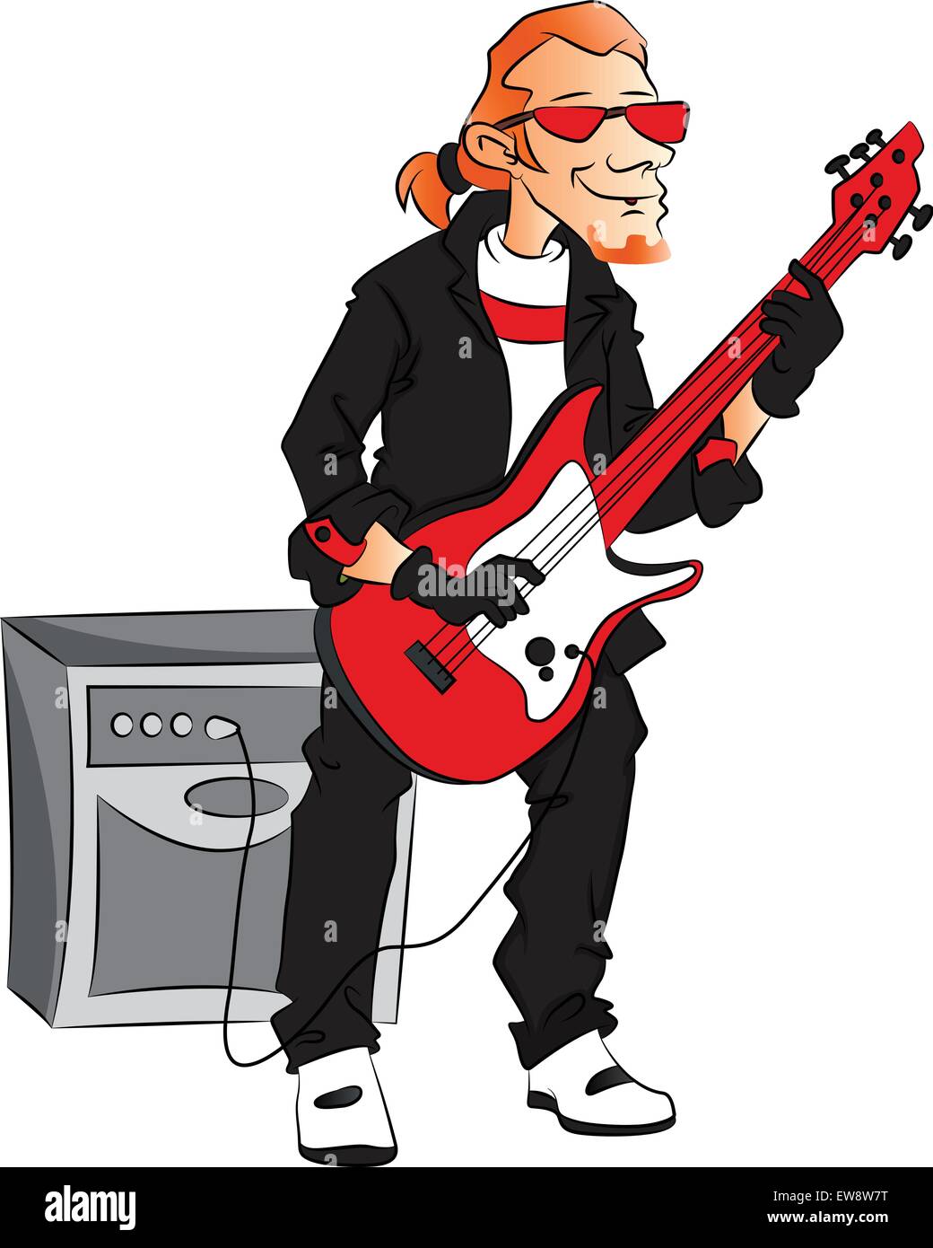 Vector illustration de l'homme jouant rockstar guitare électrique Image  Vectorielle Stock - Alamy