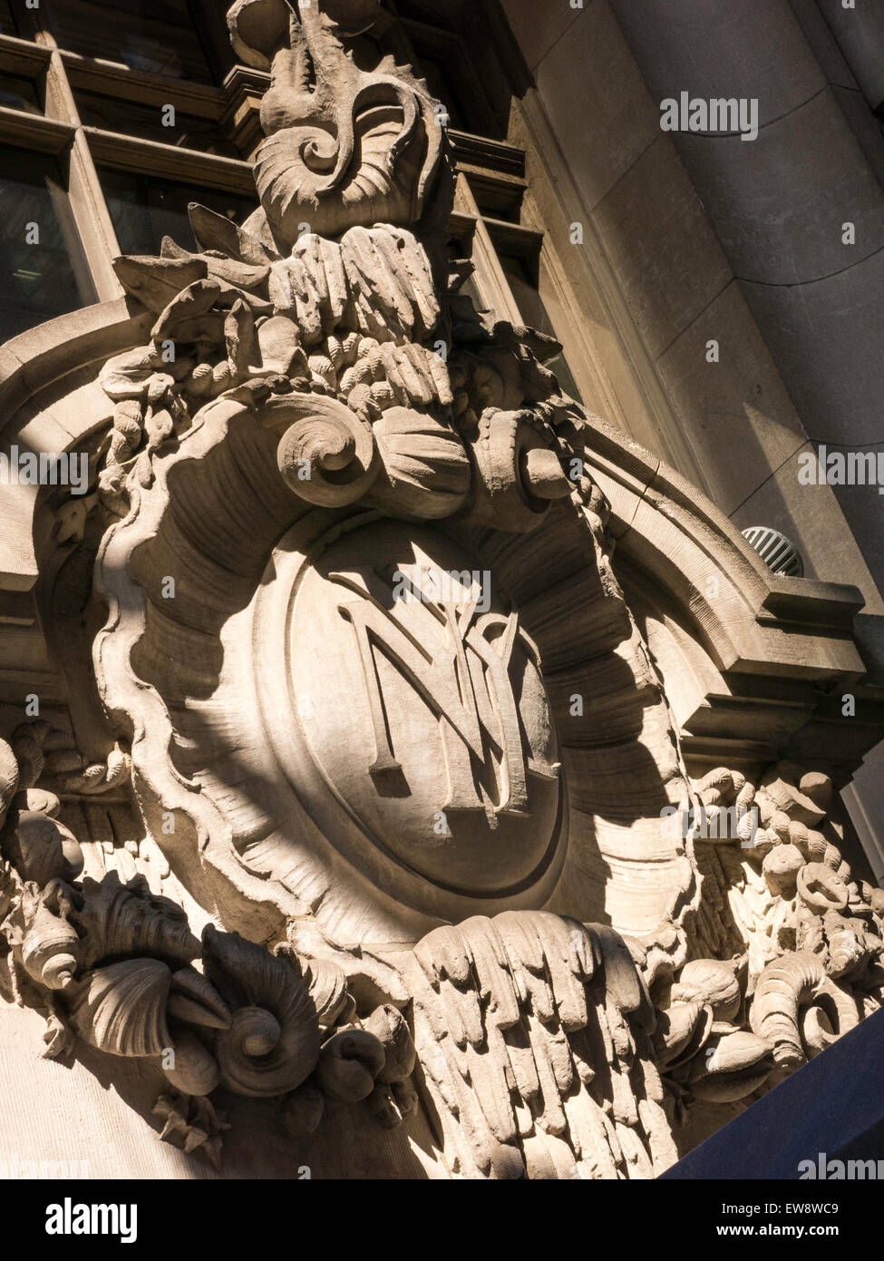 Façade de la marine ornée, New York Yacht Club, 37 West 44th Street, NEW YORK CITY Banque D'Images