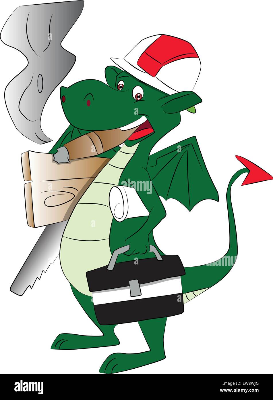 Vecteur d'un dragon fly fumeurs transportant la réparation d'outils et de sac. Illustration de Vecteur